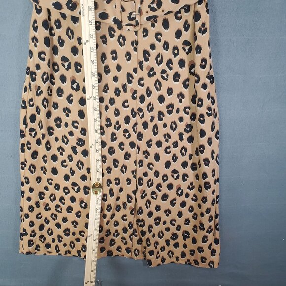 A NEW DAY Womens Dress SZ S Animal Leopard‎ Cat Belted Button Up Short Sleeves - Picture 7 of 13
